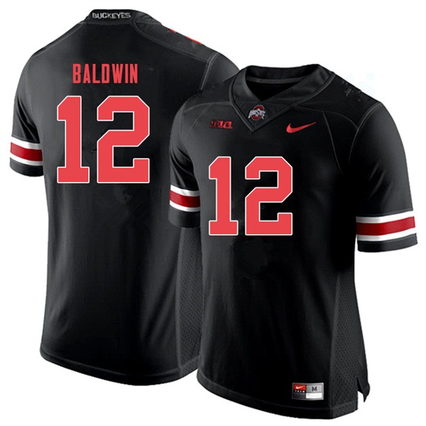 Men #12 Matthew Baldwin Ohio State Buckeyes College Football Jerseys Sale-Black Out